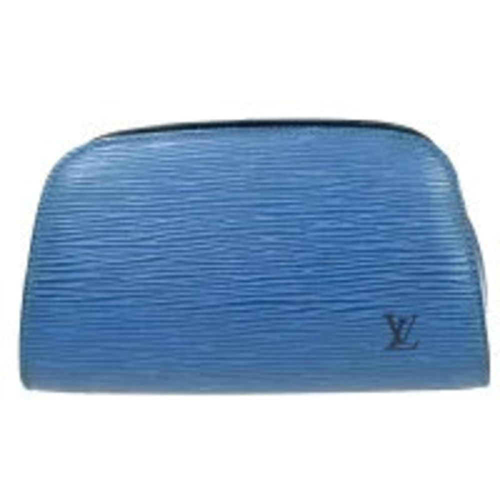 Louis Vuitton Dauphine Pouch Clutch Bag Epi Leather Toledo Blue